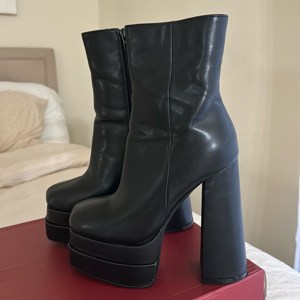 Black platform boots